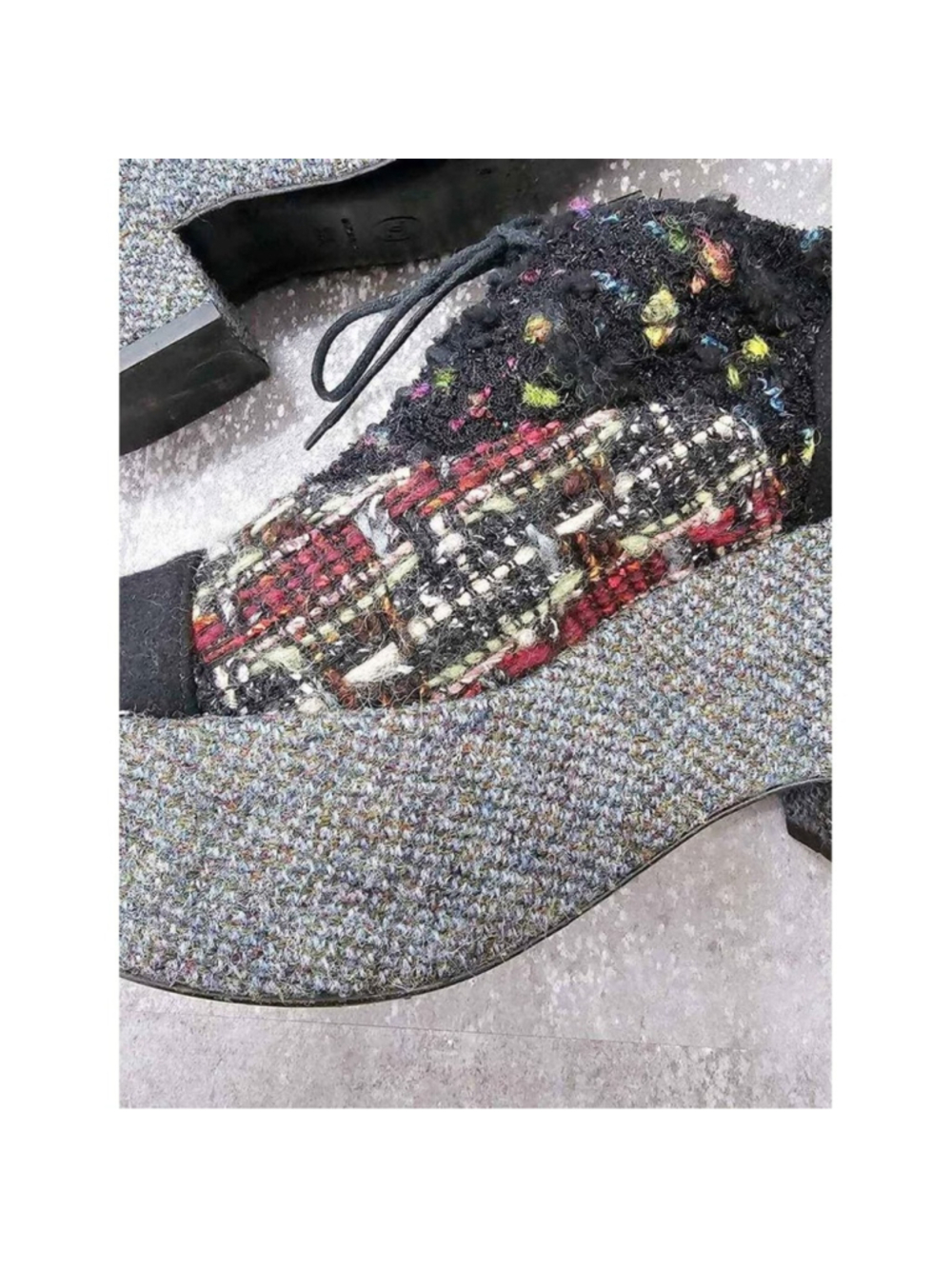 Chanel Tweed Platform Shoes Size 39.5 - Picture 5 of 10